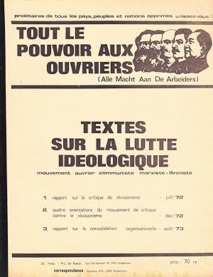 Image du vendeur pour TEXTES SUR LA LUTTE IDOLOGIQUE. Mouvement ouvrier communiste marxiste-lniniste mis en vente par LIVRESCOLLECTOR