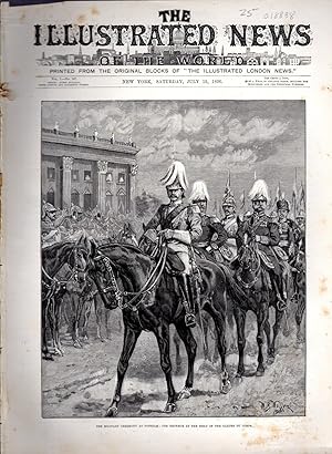 Seller image for ENGRAVING: "The Military Ceremony at Potsdam: The Emperor At the head of the Gardes Du Corps" .engravings from The Illustrated News of the World, July 19, 1890 for sale by Dorley House Books, Inc.