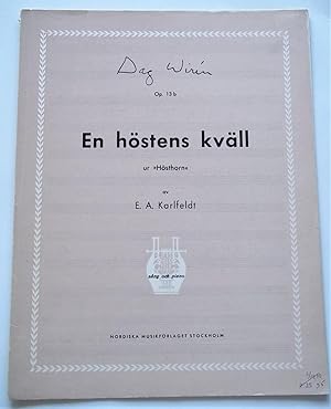 Image du vendeur pour En Hostens Kvall: In Herbstesnacht: An Autumn Eve, Op. 13 b (Sheet Music) mis en vente par Bloomsbury Books