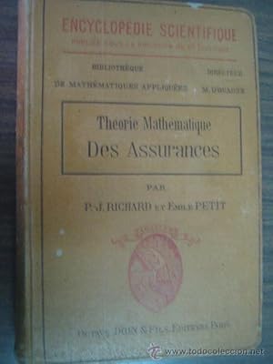 Seller image for THORIE MATHMATIQUE DES ASSURANCES for sale by Librera Maestro Gozalbo