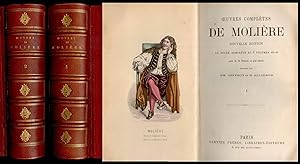 Oeuvres complètes de Molière. Ornée de 10 portaits en pied coloriés, dessinés par Geffroy et H(en...