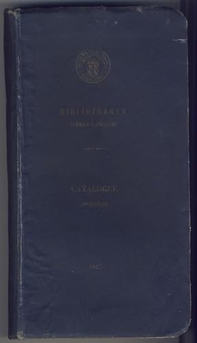 Bibliothèque Alfred Langlois. Catalogue. 3me édition.