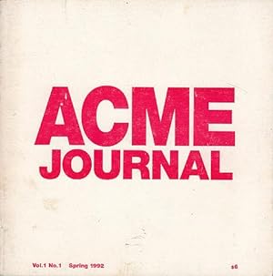 Immagine del venditore per Acme Journal, Volume 1, no. 1 venduto da LEFT COAST BOOKS