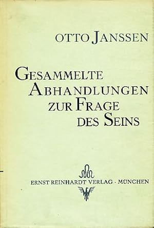 Bild des Verkufers fr Gesammelte Abhandlungen zur Frage des Seins. zum Verkauf von Fundus-Online GbR Borkert Schwarz Zerfa