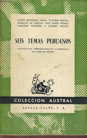 Imagen del vendedor de SEIS TEMAS PERUANOS, CONFERENCIAS PRONUNCIADAS EN LA EMBAJA DEL PERU EN ESPANA a la venta por Le-Livre