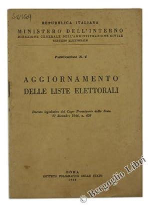 AGGIORNAMENTO DELLE LISTE ELETTORALI. Decreto legislativo del Capo Provvisorio dello Stato 17 dic...