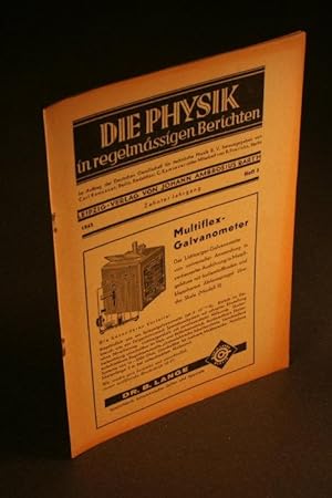 Bild des Verkufers fr Die Physik in regelmssigen Berichten. Jg. 10, 3, 1942. zum Verkauf von Steven Wolfe Books