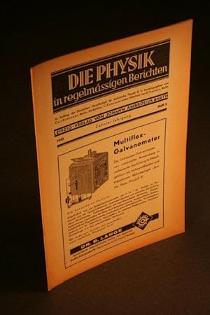 Bild des Verkufers fr Die Physik in regelmssigen Berichten. Jg. 10, 2, 1942. zum Verkauf von Steven Wolfe Books