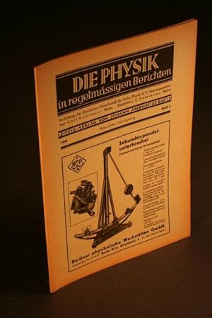 Bild des Verkufers fr Die Physik in regelmssigen Berichten. Jg. 9, 3, 1941. zum Verkauf von Steven Wolfe Books