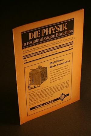 Bild des Verkufers fr Die Physik in regelmssigen Berichten. Jg. 10, 4, 1942. zum Verkauf von Steven Wolfe Books