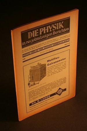 Bild des Verkufers fr Die Physik in regelmssigen Berichten. Jg. 11, 2-4, 1943. zum Verkauf von Steven Wolfe Books