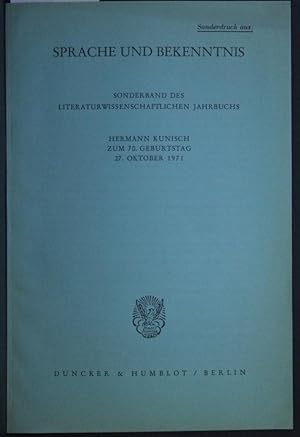 Seller image for Sonderdruck: "Zum geschichtlichen Ort Annettes von Droste-Hlshoff (1797-1848)". Offprint from: Sprache und Bekenntnis for sale by Steven Wolfe Books