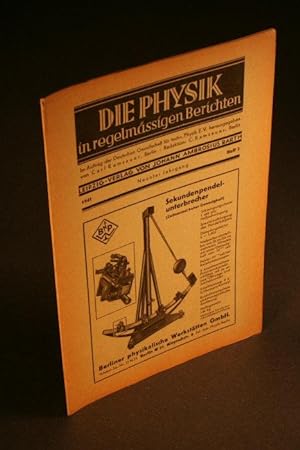 Bild des Verkufers fr Die Physik in regelmssigen Berichten. Jg. 9, 2, 1941. zum Verkauf von Steven Wolfe Books