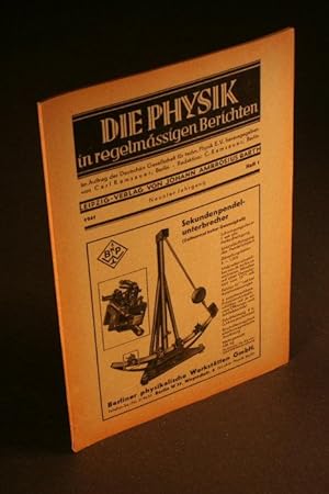 Bild des Verkufers fr Die Physik in regelmssigen Berichten. Jg. 9, 1, 1941. zum Verkauf von Steven Wolfe Books