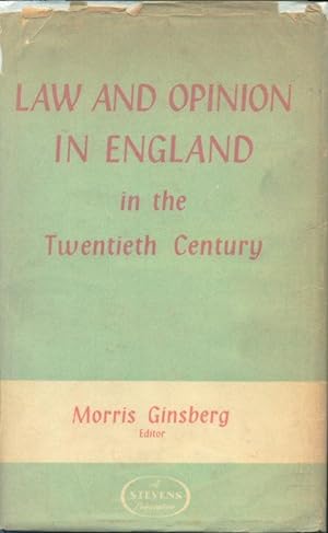 Immagine del venditore per Law and opinion in England in the 20th century. venduto da Steven Wolfe Books