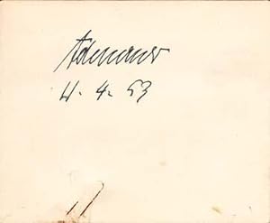 Signature; "Adenauer, 11.4.53," on a card