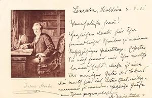 Autograph postcard signed; "Dr Julius Stinde," to Ulla Frankfurter ("Ulla Wolff-Frank") September...