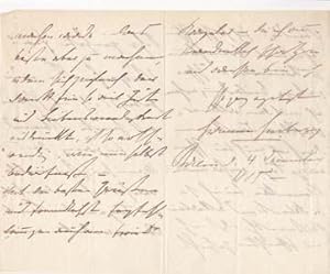 Autograph letter signed; "Hermann Heiberg," to Ulla Frankfurter (unnamed), December 4, 1885