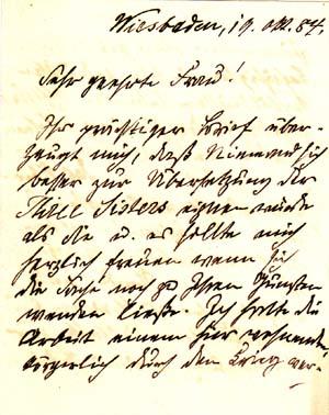 Autograph letter signed; Fr. Bodenstedt," to Sophie Verena ("Sehr geehrte Frau!" October 19, 1884
