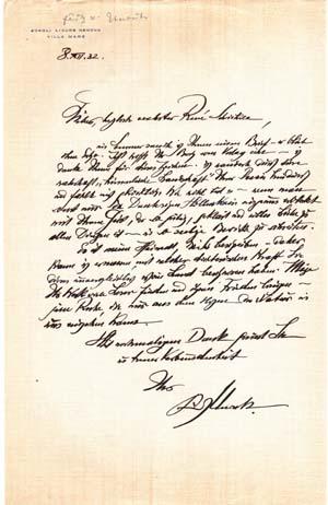 Autograph letter signed; "Fritz Unruh," to René Schickele, December 8, 1932