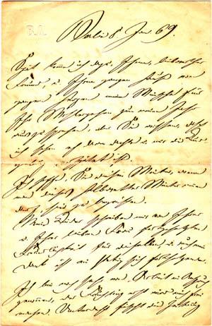 Autograph letter signed; "Berthold Auerbach," June 8, 1869
