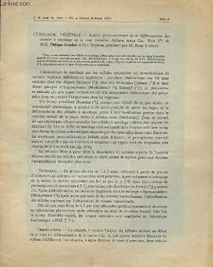 Seller image for EXTRAIT DES "COMPTES RENDUS DES SEANCES DE L'ACADEMIE DES SCIENCES" TOME 272 - CYTOLOGIE VEGETALE for sale by Le-Livre