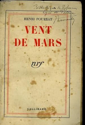 Image du vendeur pour VENT DE MARS. mis en vente par Le-Livre