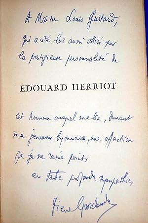 Bild des Verkufers fr EDOUARD HERRIOT-ENVOI zum Verkauf von Librairie RAIMOND