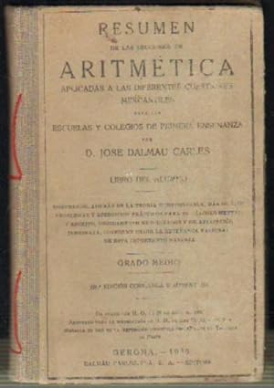 RESUMEN DE LAS LECCIONES DE ARITMETICA LIBRO DEL ALUMNO GRADO MEDIO