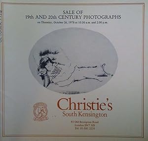 Sale of 19th and 20th Century Photographs. Thursday, October 26.