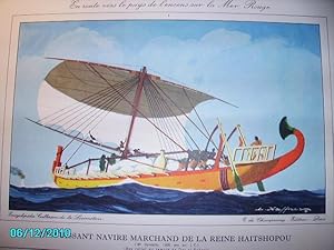 Image du vendeur pour (MARINE)GRAVURE EN COULEURS:EN ROUTE VERS LE PAYS DE L'ENCENS SUR LA MER ROUGE:UN PUISSANT NAVIRE MARCHAND DE LA REINE HAITSHOPOU mis en vente par Bibliofolie