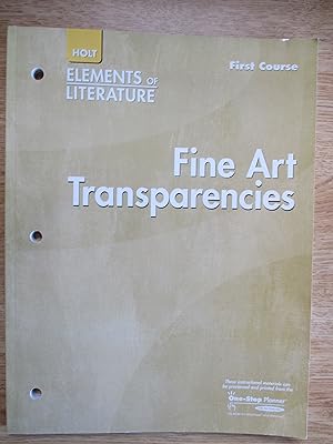 Seller image for Fine Art Transparencies: First Course Elements of Literature for sale by Stillwaters Environmental Ctr of the Great Peninsula Conservancy
