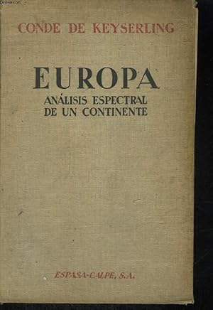 Imagen del vendedor de EUROPA, ANALISIS ESPECTRAL DE UN CONTINENTE a la venta por Le-Livre