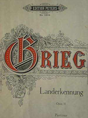 Seller image for Landerkennung. (Landkjending). Op. 31. Fr Mnnerchor, Baryton Solo, Orchester (und Orgel ad lib.). Nach einem Gedicht von Bjrnstjerne Bjrnson. Hier: Partitur. 2sprachiger Text (norwegisch, deutsch). for sale by Antiquariat Tarter, Einzelunternehmen,