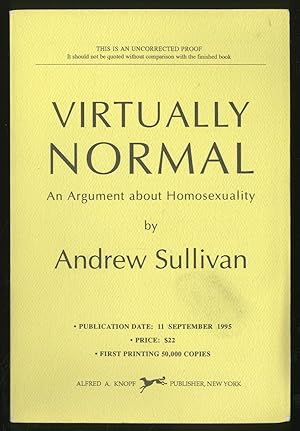 Bild des Verkufers fr Virtually Normal, an argument about homosexuality zum Verkauf von Between the Covers-Rare Books, Inc. ABAA