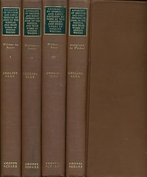 Image du vendeur pour Catalogue of Original and Early Editions of Some of the Poetical and Prose Works of English Writers from Wither to Prior. [and] Catalogue of Original and Early Editions of English Writers From Langland to Prior. 4 Volume set mis en vente par Barter Books Ltd