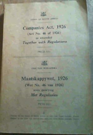 Companies Act, 1926 (Act No. 46 of 1926) as amended Together with Regulations