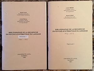 BIBLIOGRAPHIE DE LA RECHERCHE EN PSYCHO-SYSTEMATIQUE DU LANGAGE.