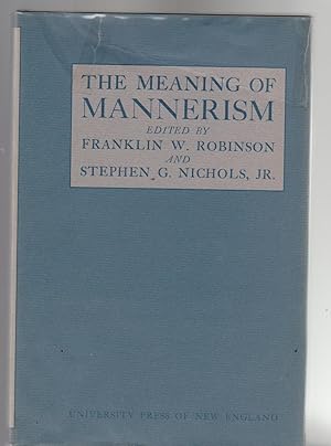 Bild des Verkufers fr THE MEANING OF MANNERISM zum Verkauf von BOOK NOW