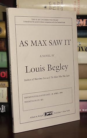 Seller image for AS MAX SAW IT for sale by Rare Book Cellar