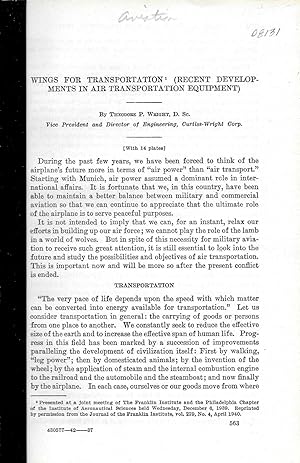 WINGS FOR TRANSPORTATION: RECENT DEVELOPMENTS IN AIR TRANSPORTATION EQUIPMENT.