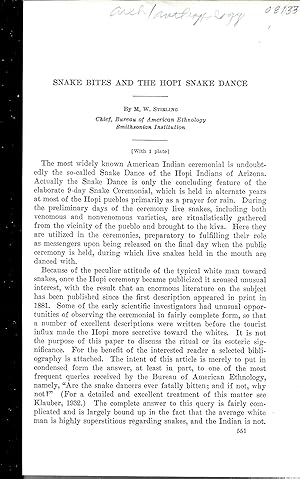 Bild des Verkufers fr SNAKE BITES AND THE HOPI SNAKE DANCE. zum Verkauf von Legacy Books