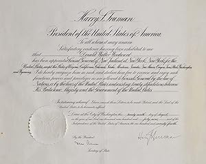 Document Signed by Harry S. Truman.