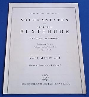 Seller image for Jubilate Domino (Nr. 7): Solokantate Fur Alt, Viola Da Gamba (Violoncello) Und Basso Continuo, Singstimme Und Orgel (Sheet Music) for sale by Bloomsbury Books
