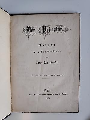 Bild des Verkufers fr Der Primator. Gedicht in sieben Gesngen. Zweite verbesserte Auflage. zum Verkauf von Antiquariaat Spinoza