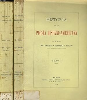 Seller image for HISTORIA DE LA POESIA HISPANO-AMERICANA, TOMO I, TOMO II for sale by Le-Livre