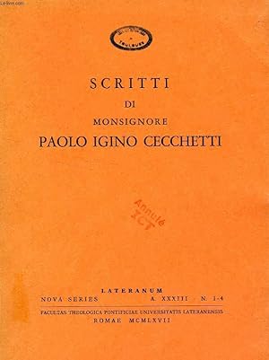 Seller image for SCRITTI DI MONSIGNORE PAOLO IGINO CECCHETTI for sale by Le-Livre