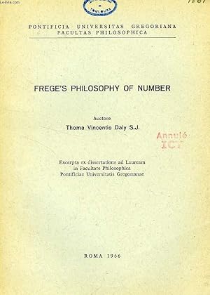 Bild des Verkufers fr FREGE'S PHILOSOPHY OF NUMBER zum Verkauf von Le-Livre
