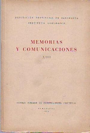 MEMORIAS Y COMUNICACIONES. TOMO XIII.