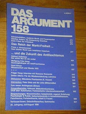 Das Argument. Zeitschrift für Philosophie und Sozialwissenschaften. Heft 158/1986 (28. Jahrgang)